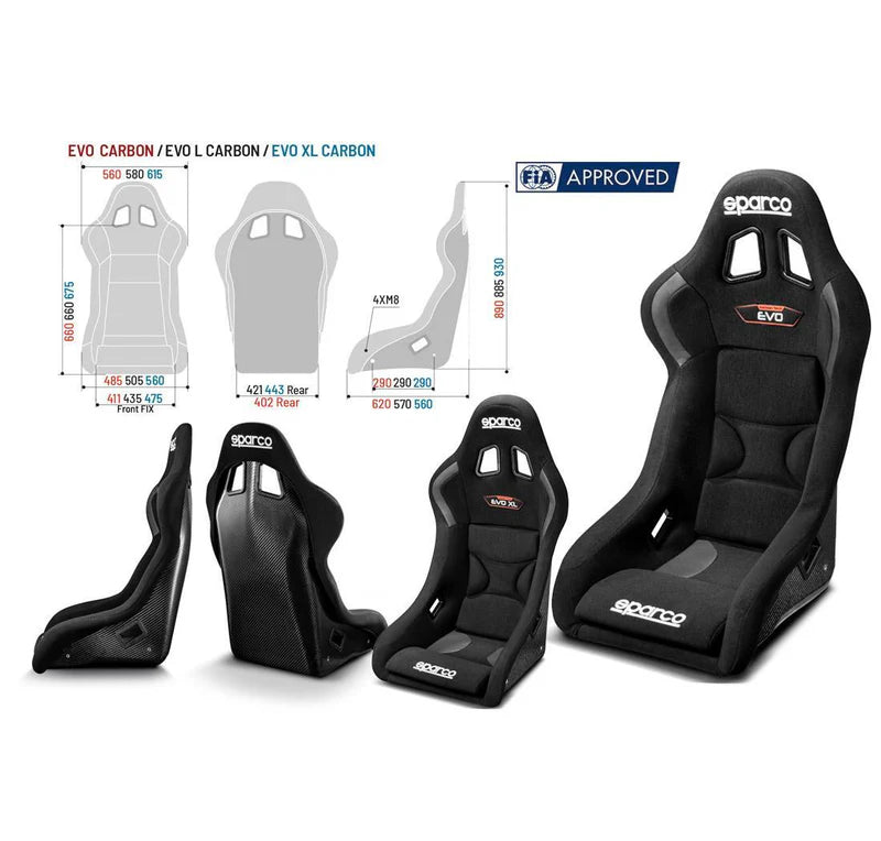 Sparco Seat EVO Carbon Black Each (1)